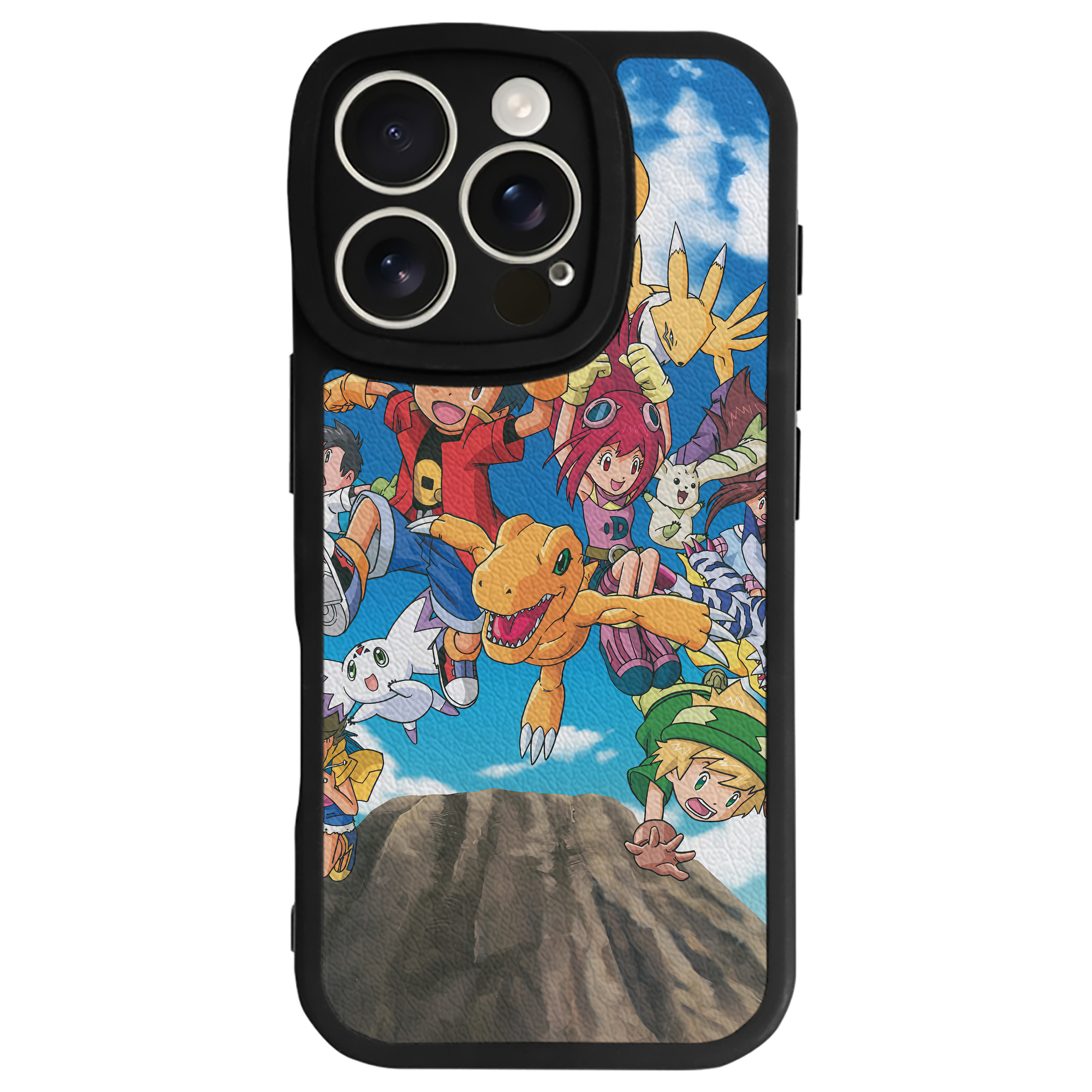 （画像用） Digimon デジタルモンスター/デジモン 【iPhone 16シリーズ対応】シリコンスマホケース（レザー調） 材質：シリコン